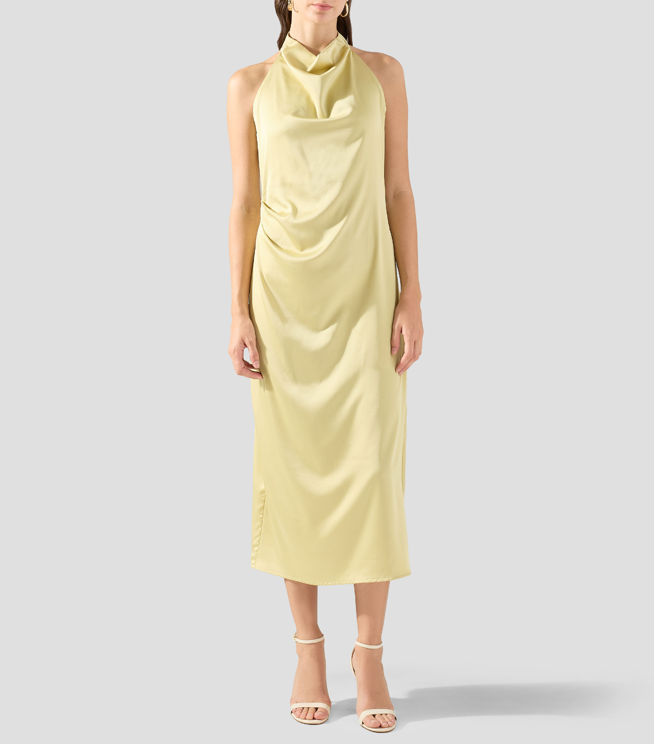 Vestido largo liso Mujer
